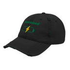 Sustained Distressed Dad Hat - Black, left front