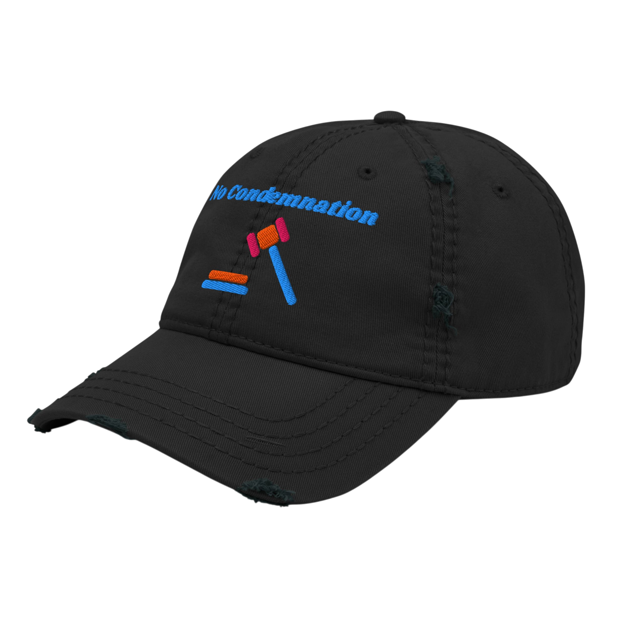 No Condemnation Distressed Dad Hat - Black, left front