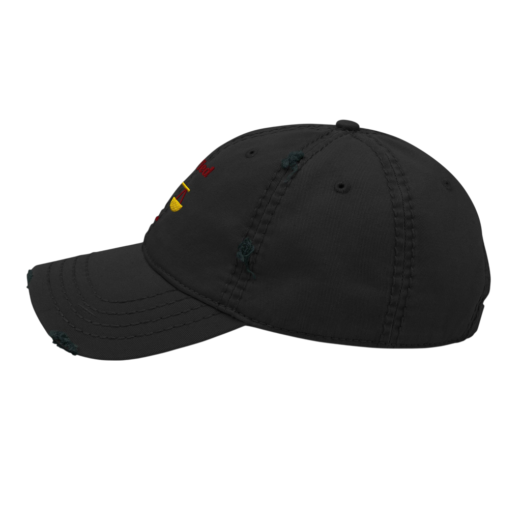 Justified Distressed Dad Hat - Black, left side