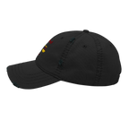 Justified Distressed Dad Hat - Black, left side