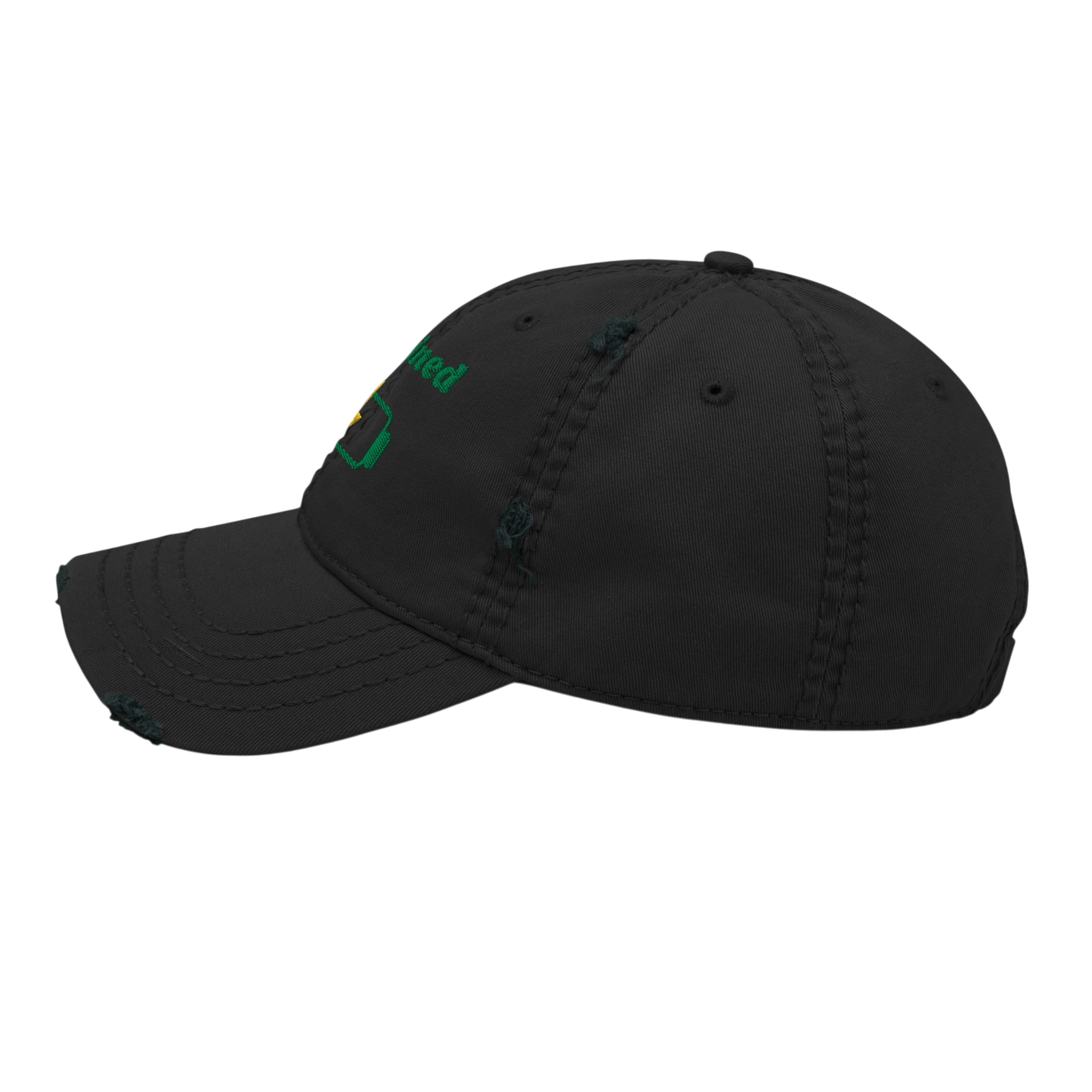 Sustained Distressed Dad Hat - Black, left side