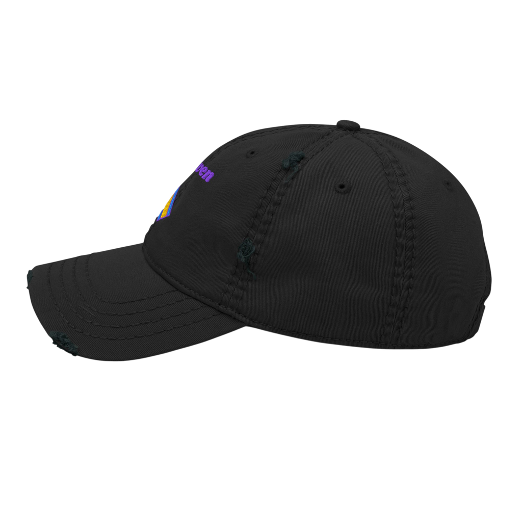 Forgiven Distressed Dad Hat - Black, left side