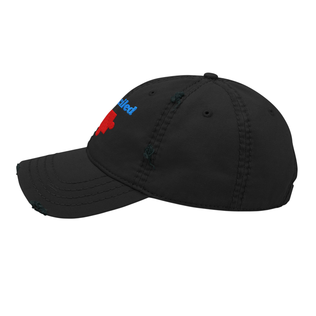 Reconciled Distressed Dad Hat - Black, left side
