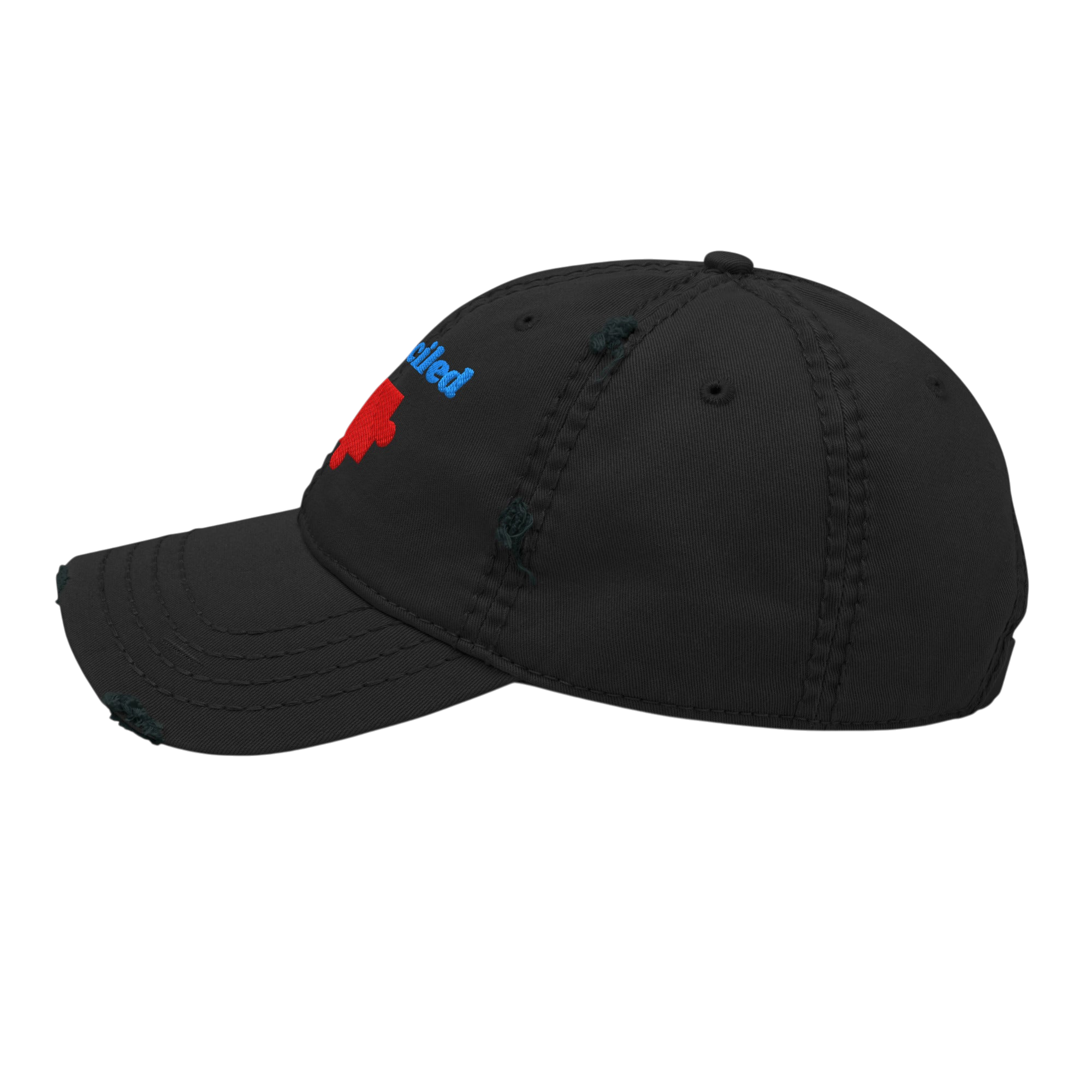 Reconciled Distressed Dad Hat - Black, left side