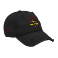 Justified Distressed Dad Hat - Black, right front