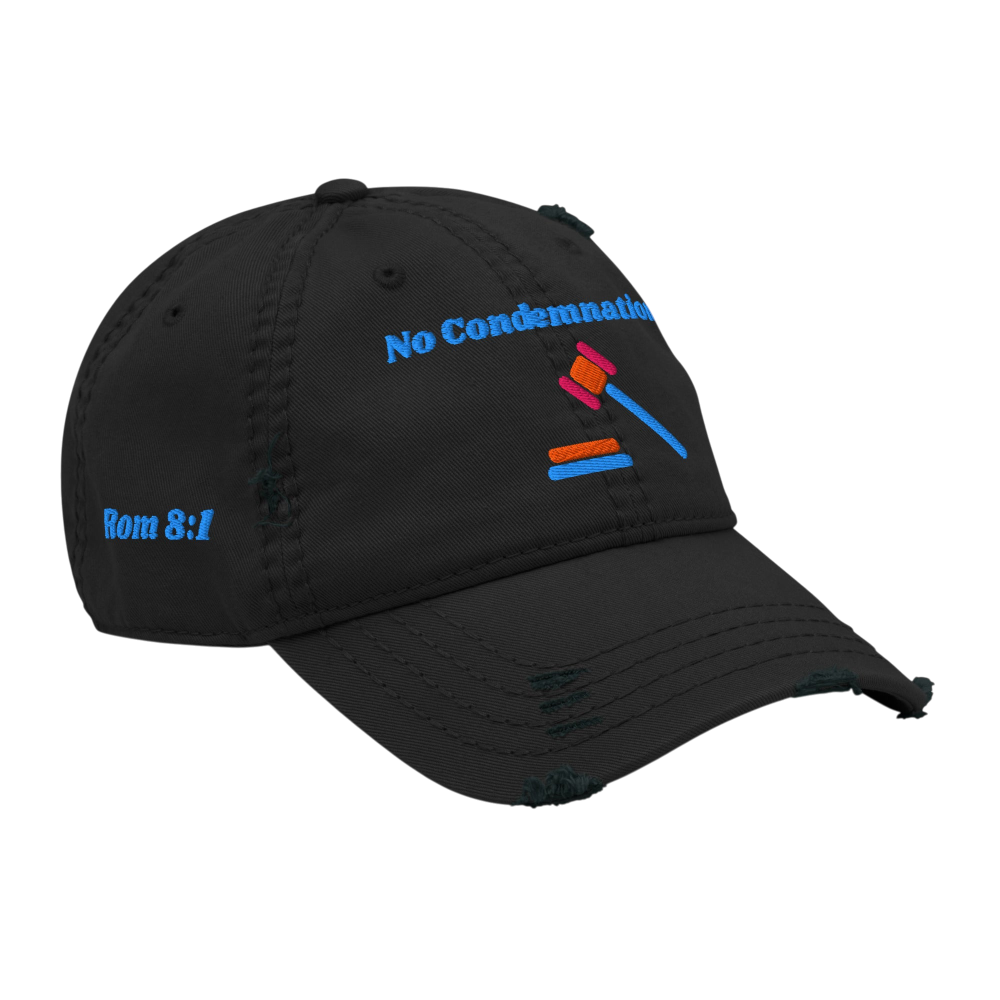 No Condemnation Distressed Dad Hat - Black, right front
