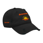 Renewed Distressed Dad Hat - Black, right front