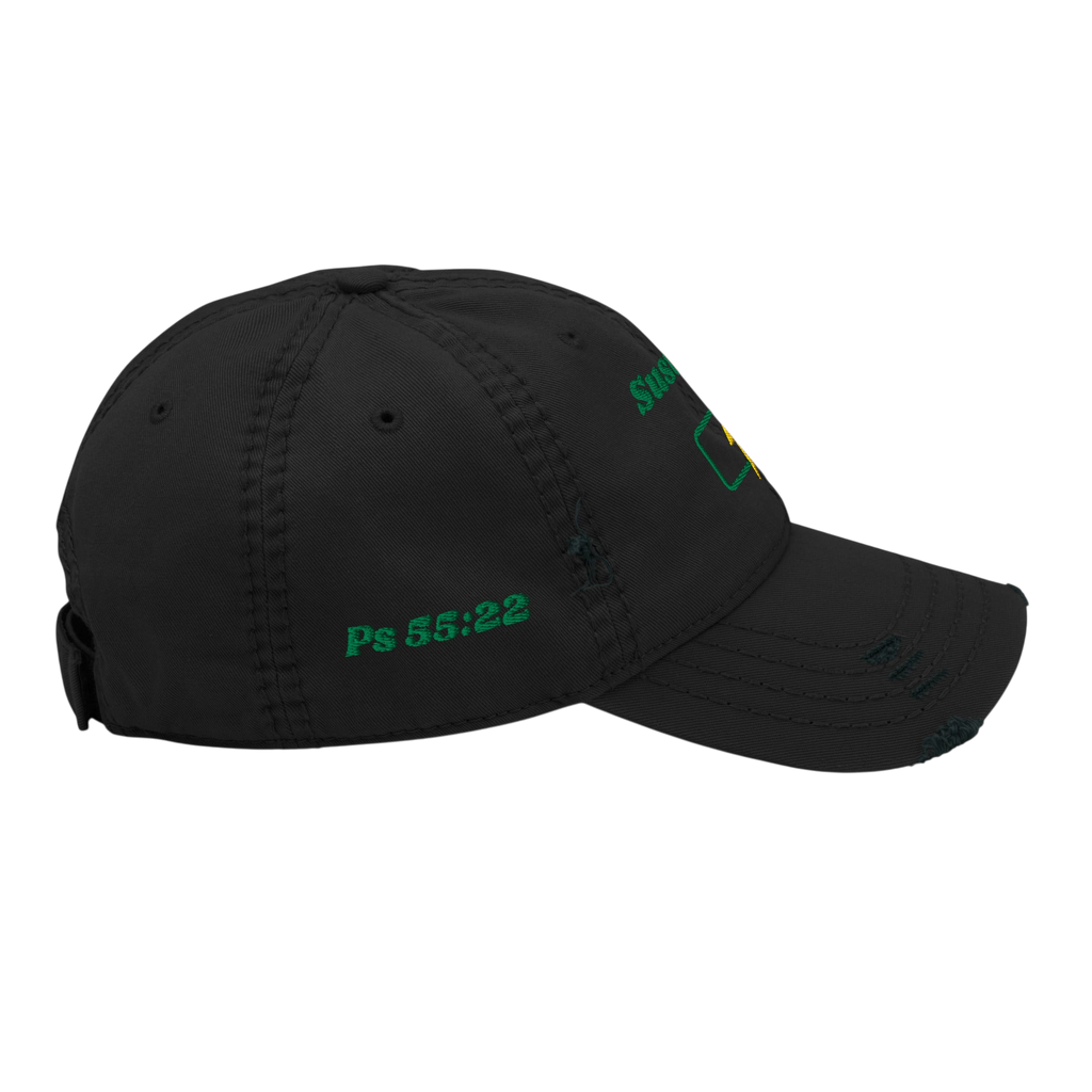 Sustained Distressed Dad Hat - Black, right side