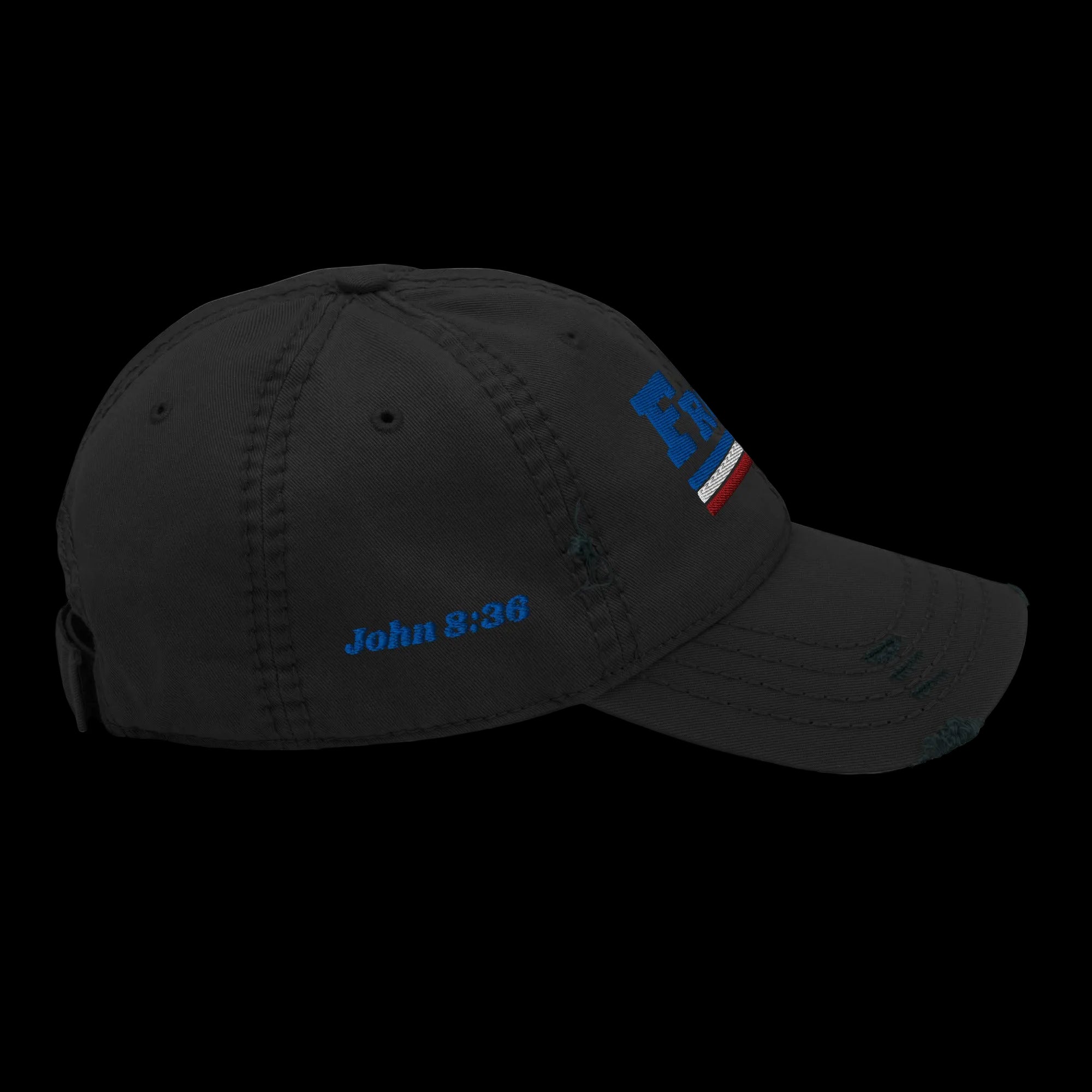 Freed Distressed Dad Hat - Black, right side