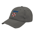 Saved Distressed Dad Hat - Charcoal Grey, left front