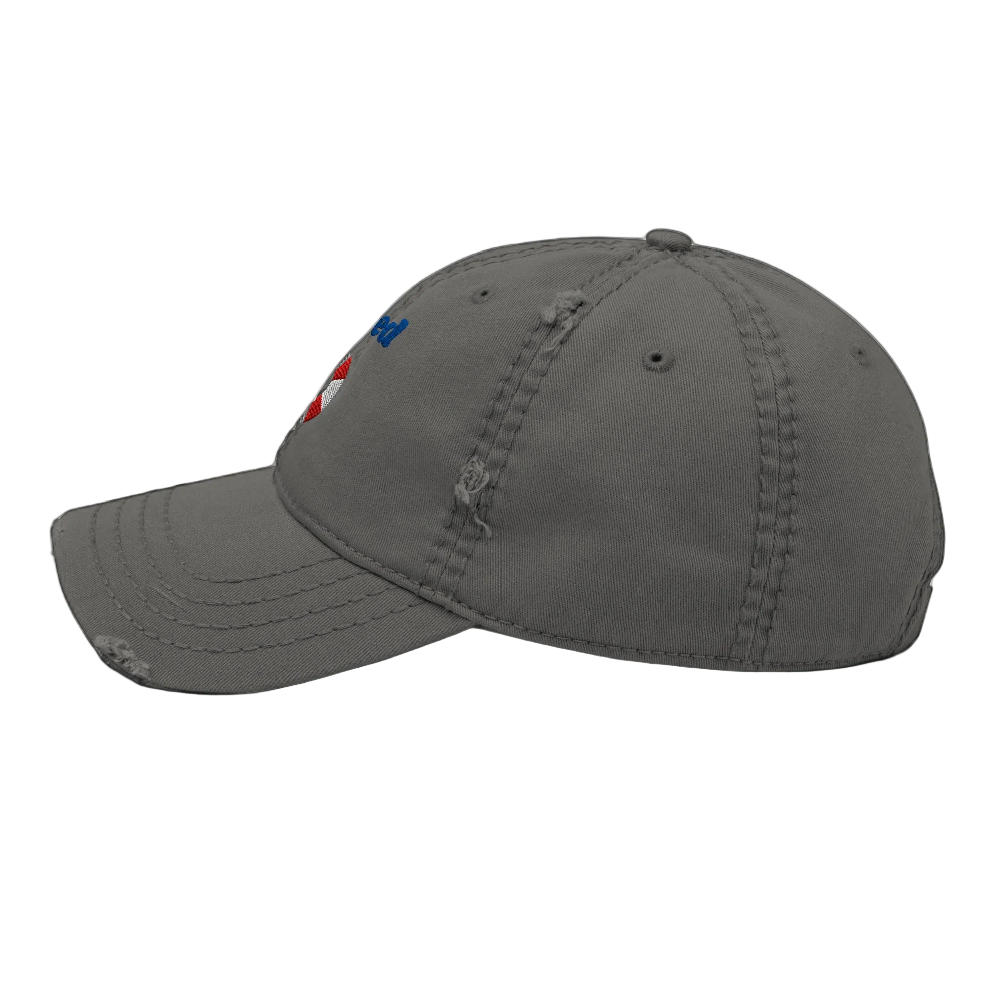Saved Distressed Dad Hat - Charcoal Grey, left side