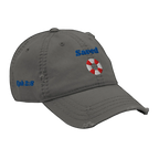 Saved Distressed Dad Hat - Charcoal Grey, right front