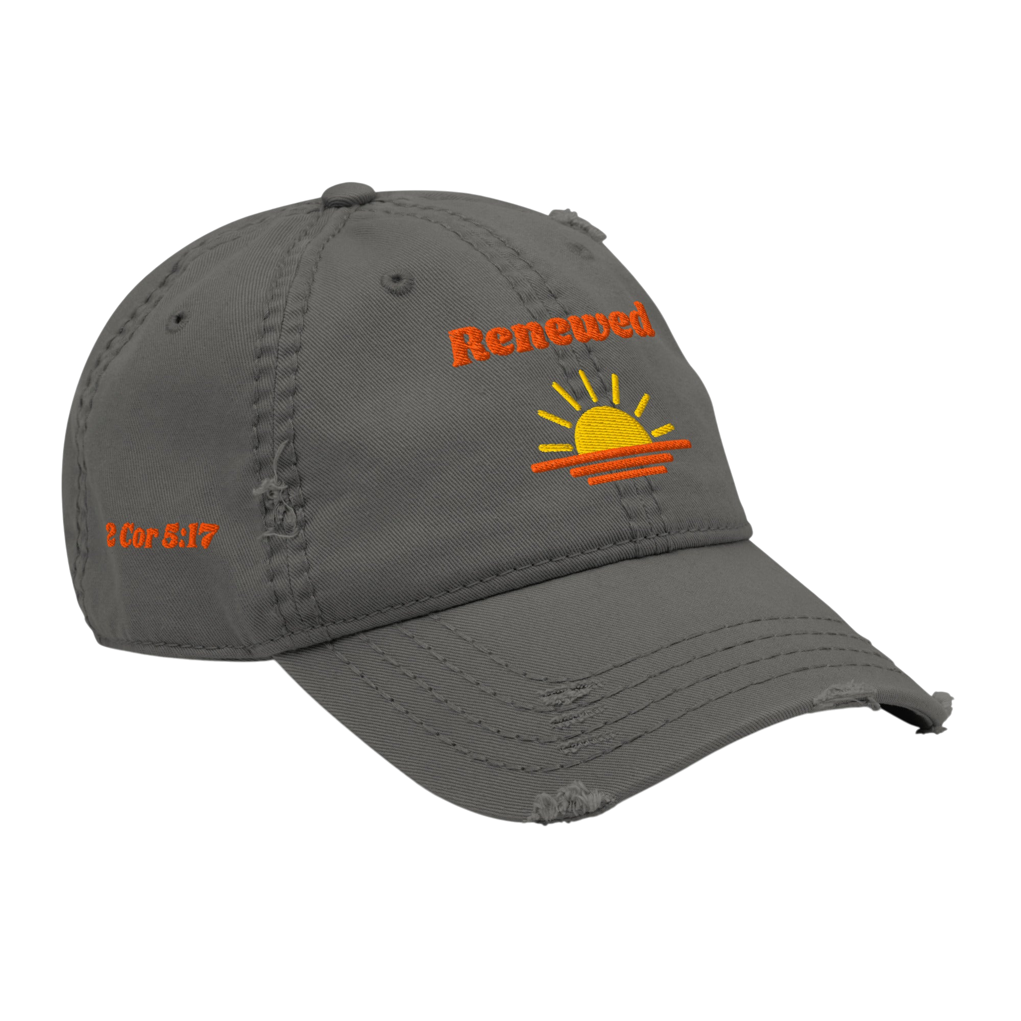 Renewed Distressed Dad Hat - Charcoal Grey, right front