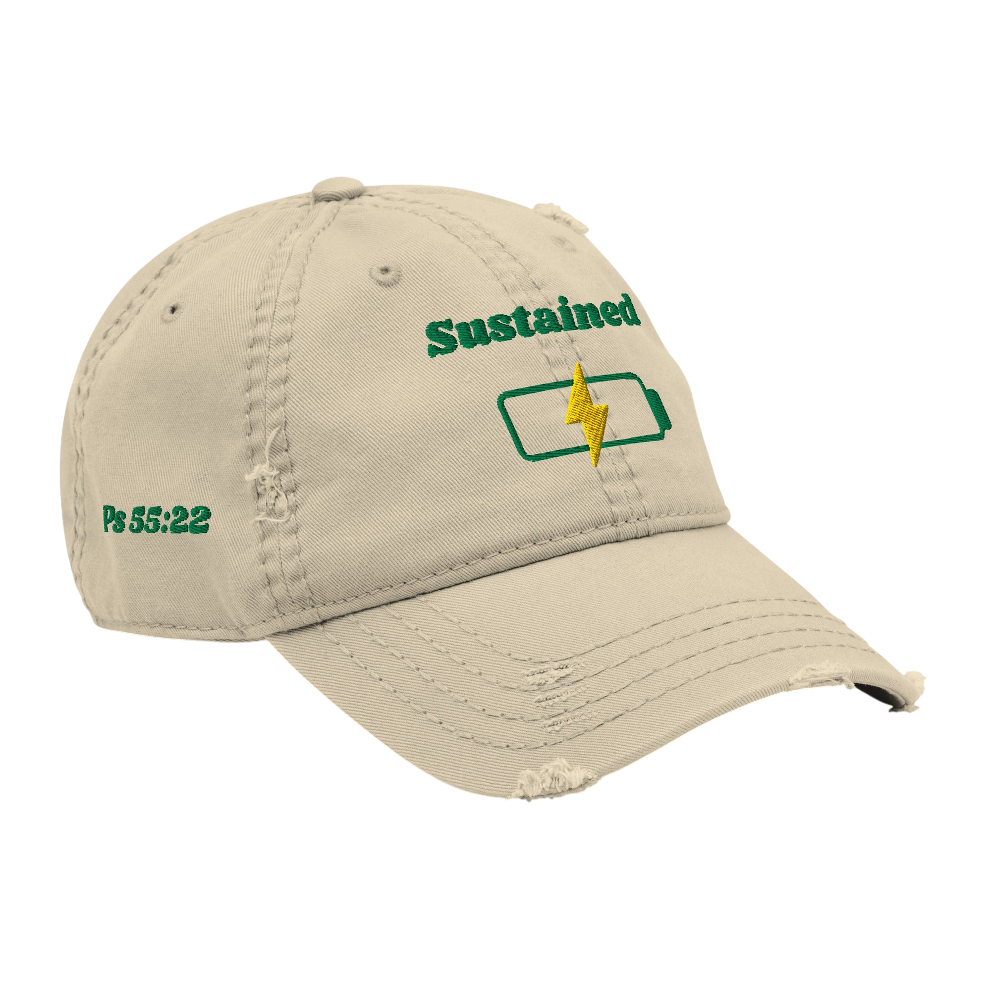 Sustained Distressed Dad Hat - Khaki, right front