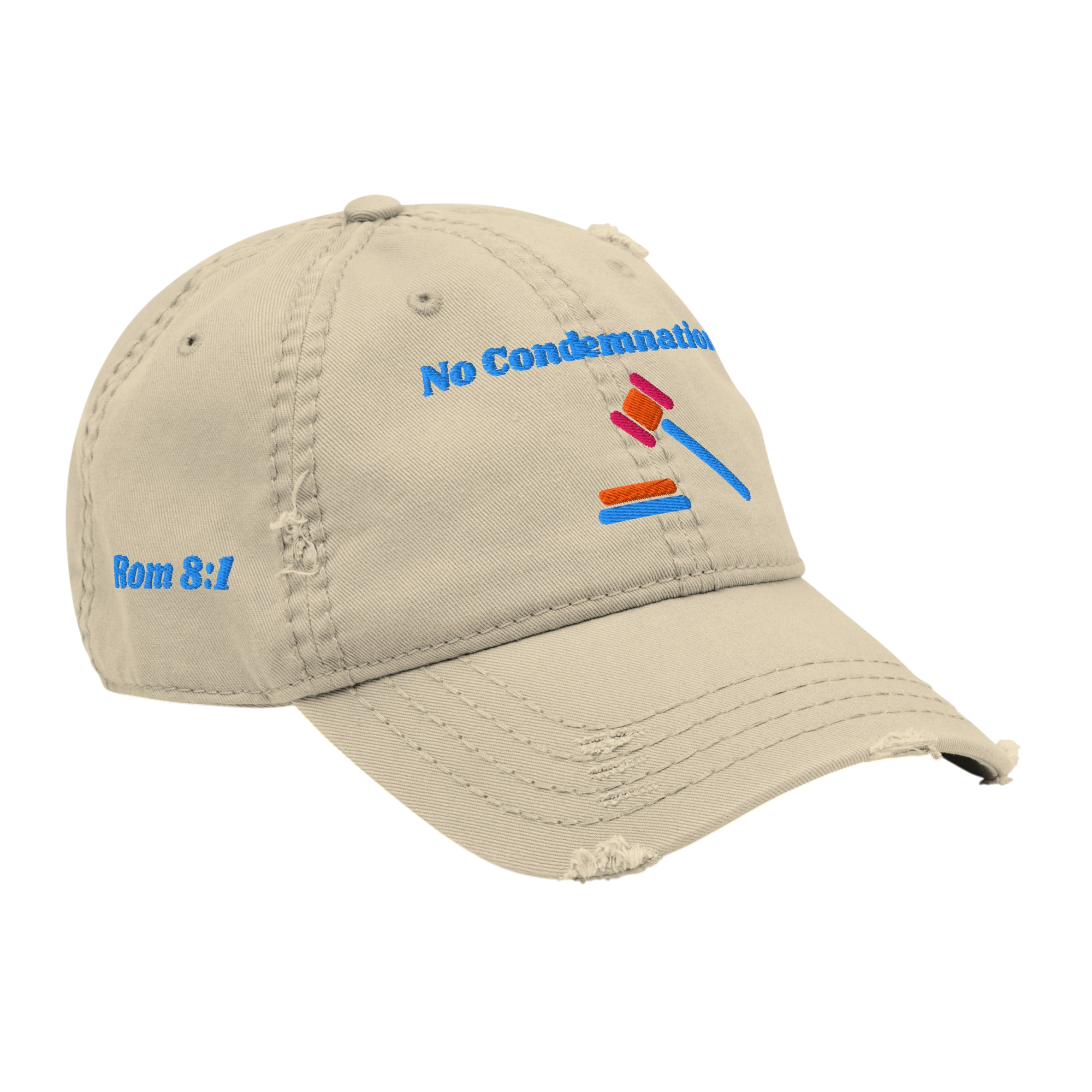 No Condemnation Distressed Dad Hat - Khaki, right front