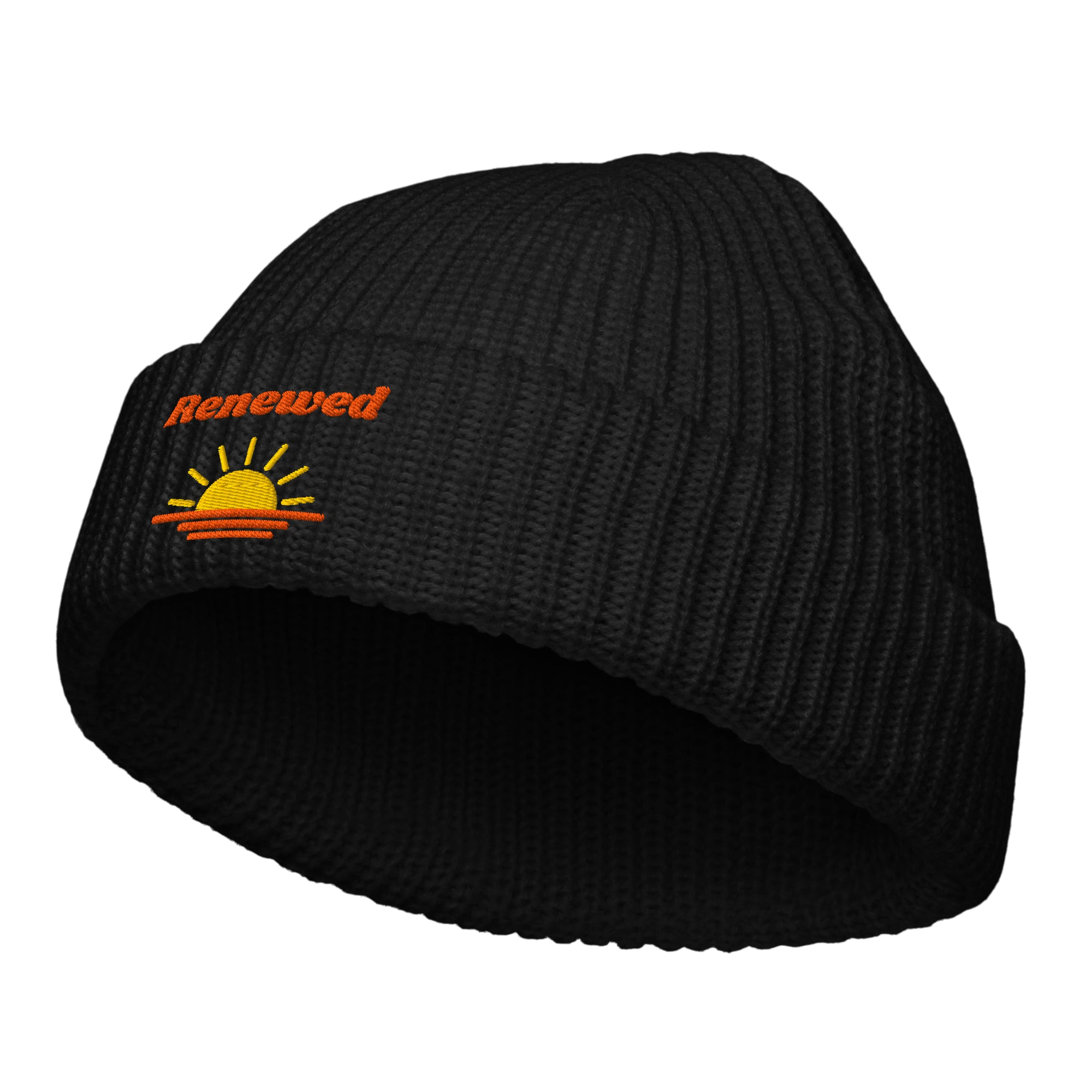 Renewed Fisherman beanie - Black, front