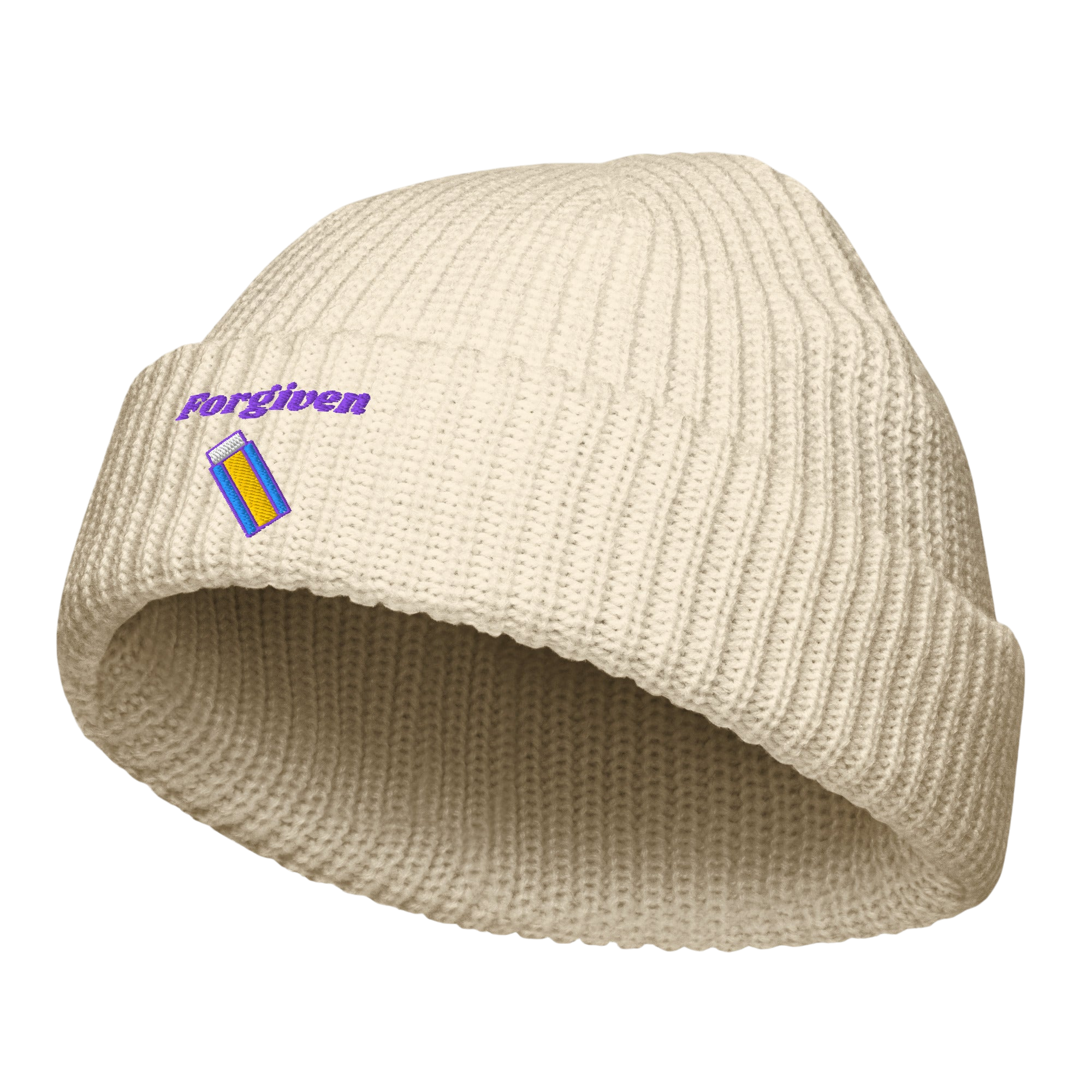 Forgiven Fisherman beanie - Ecru, front