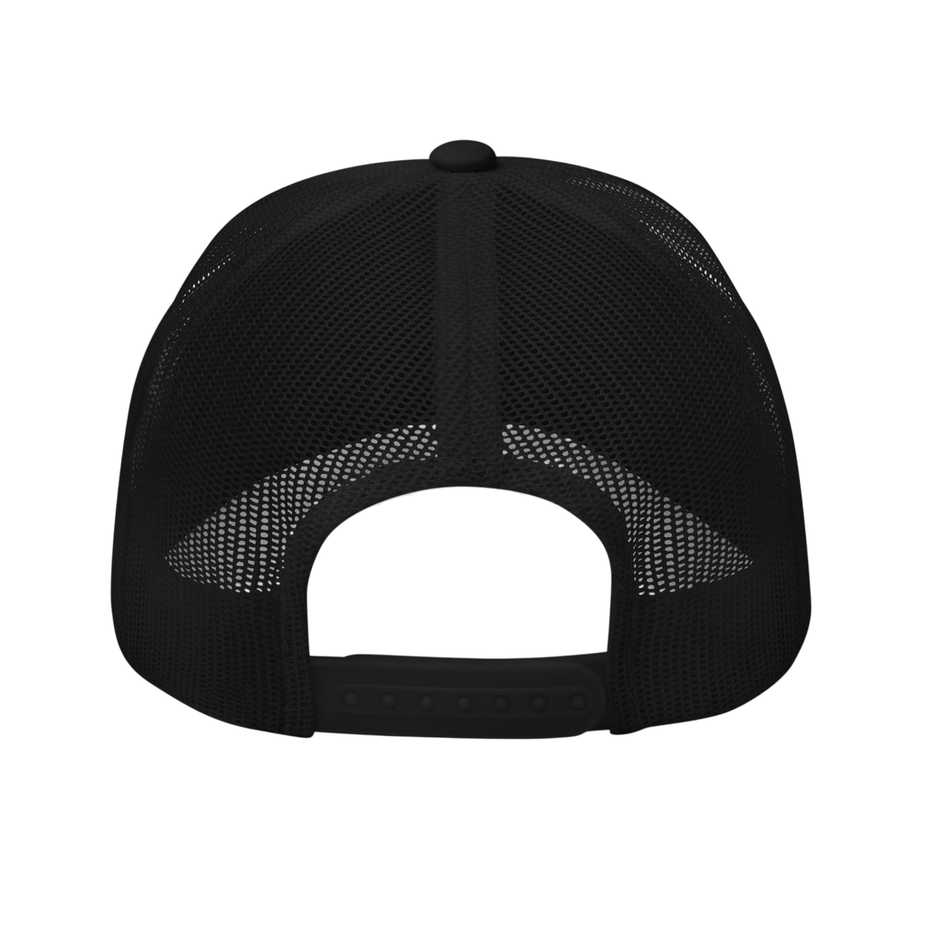 Forgiven Retro Trucker Hat - Black, back