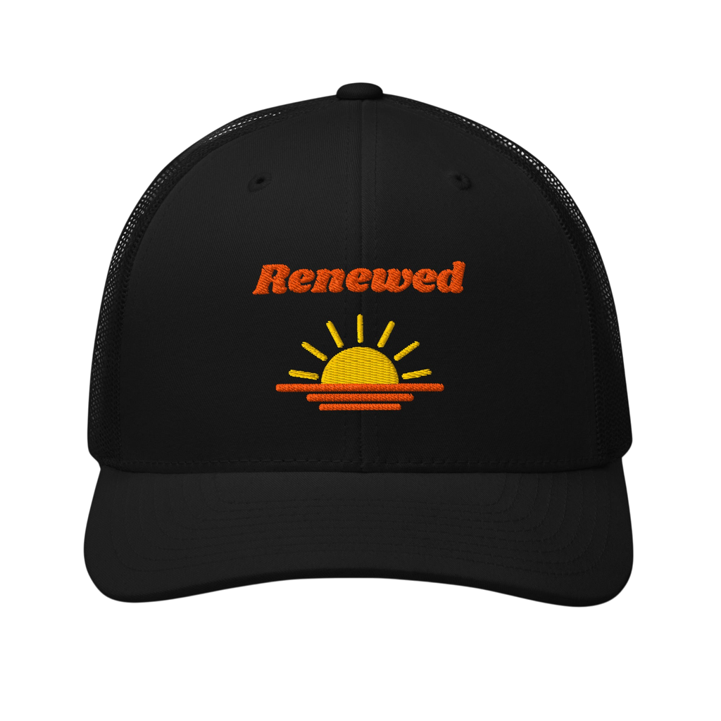 Renewed Retro Trucker Hat - Black, front