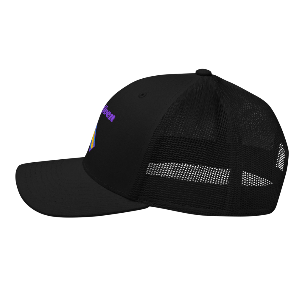 Forgiven Retro Trucker Hat - Black Left