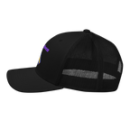 Forgiven Retro Trucker Hat - Black Left