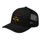 Justified Retro Trucker Hat - Black, left front