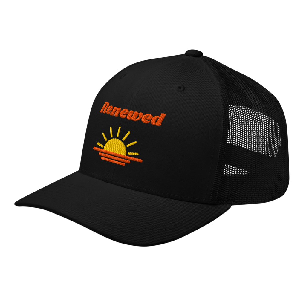 Renewed Retro Trucker Hat - Black, left front