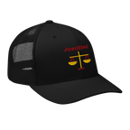 Justified Retro Trucker Hat - Black, right front