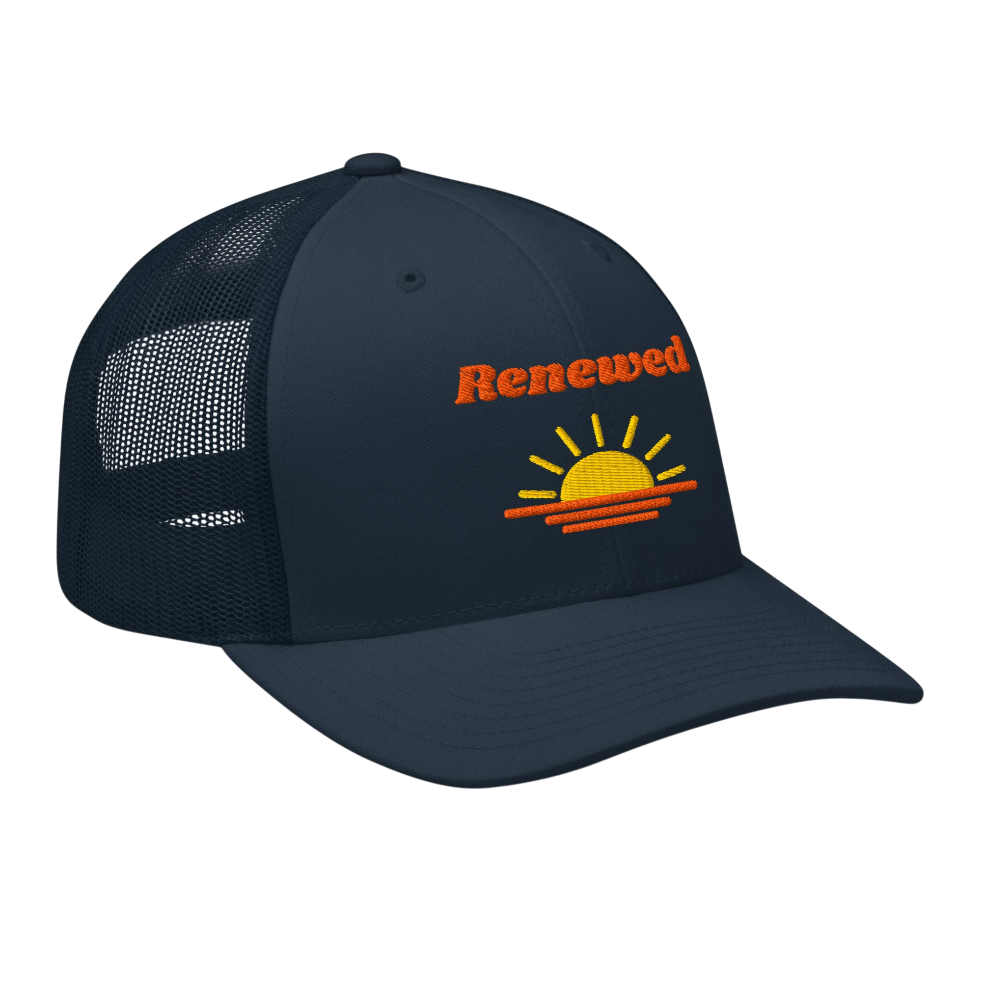 Renewed Retro Trucker Hat - Navy, right front