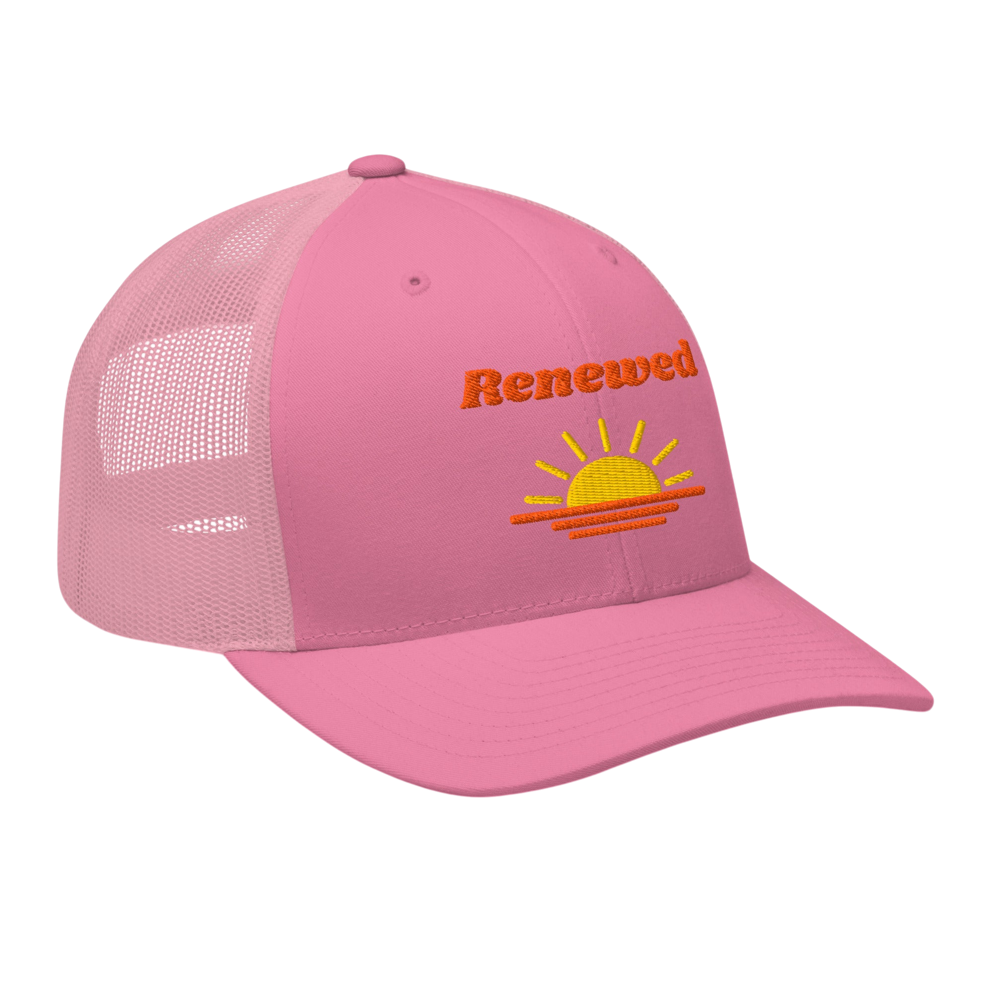 Renewed Retro Trucker Hat - Pink, right front