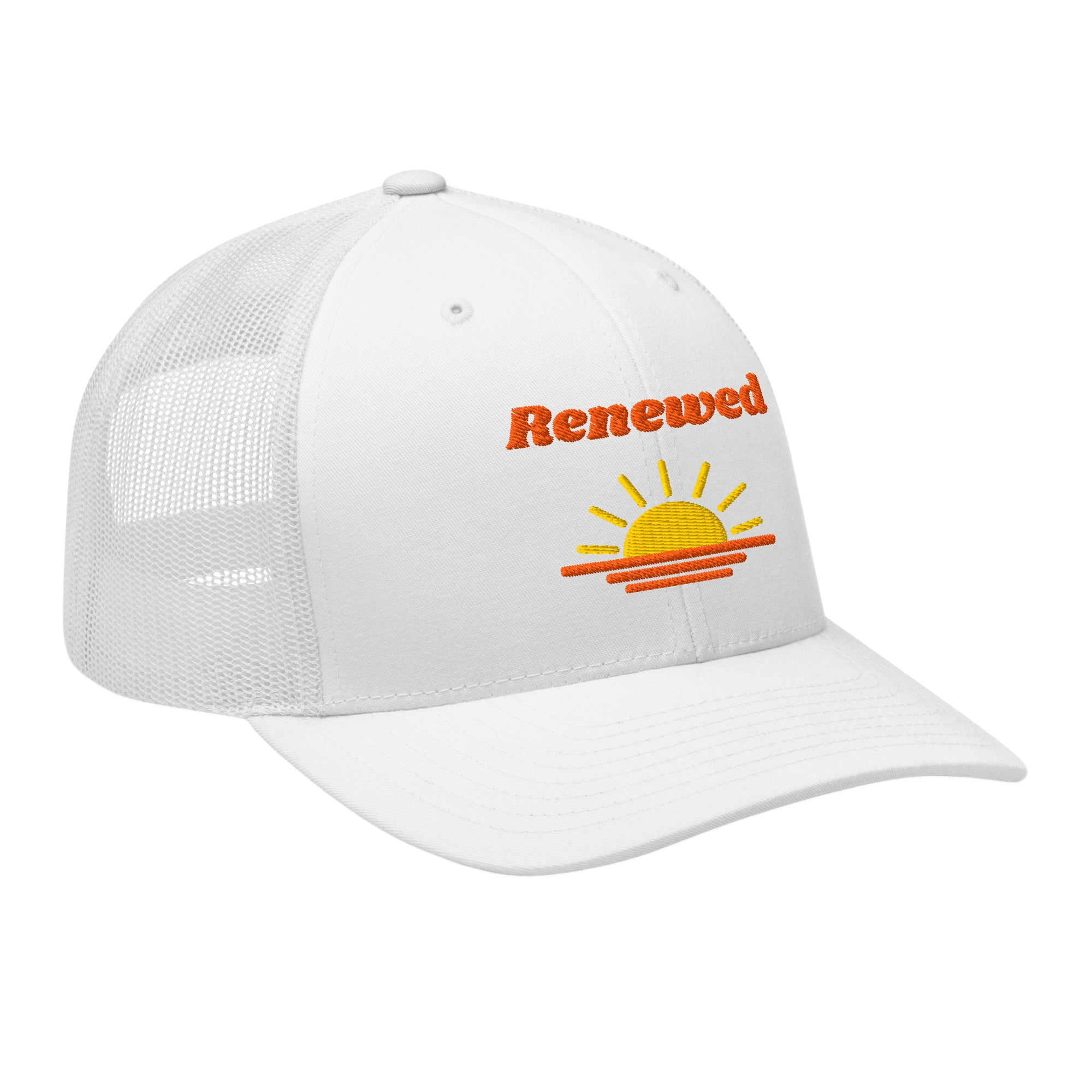Renewed Retro Trucker Hat - White, right front