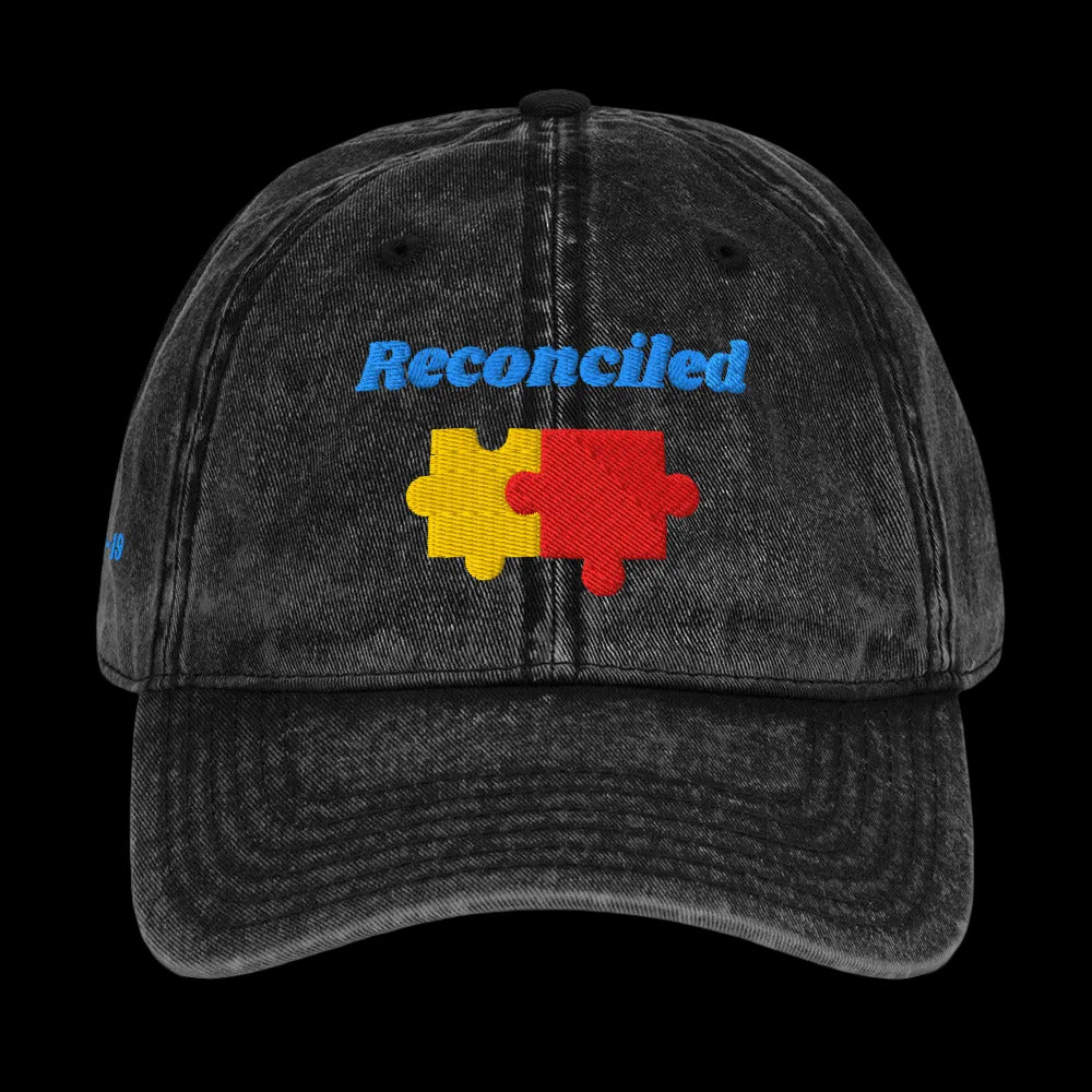 Reconciled Vintage Dad Cap - Black, front