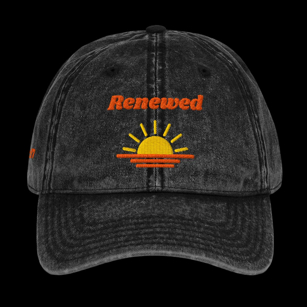 Renewed Vintage Dad Cap - Black, front
