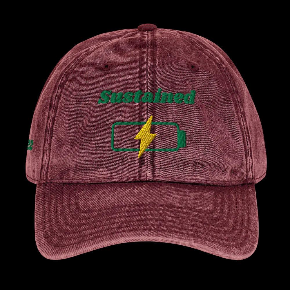 Sustained Vintage Dad Cap - Maroon, front