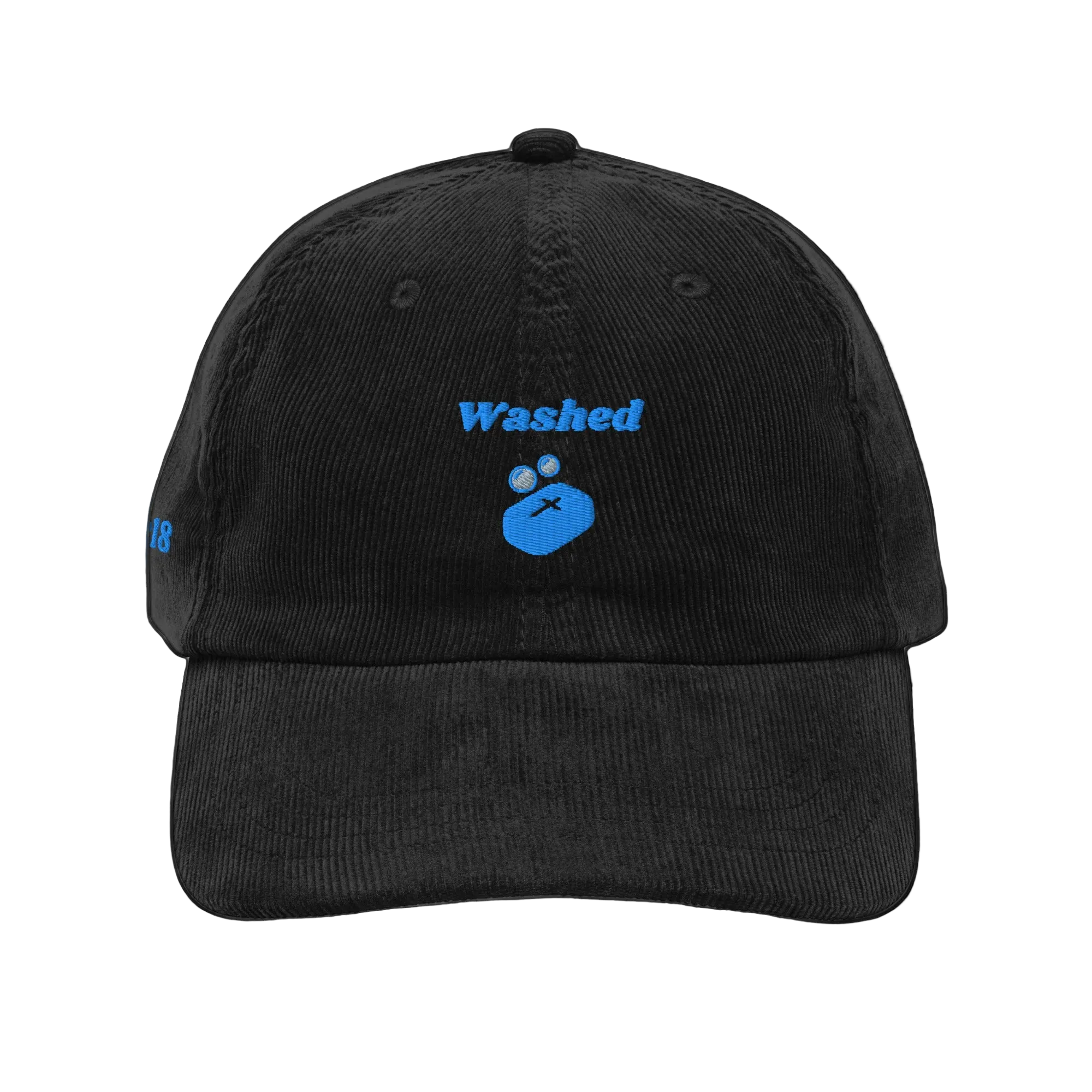 Washed Vintage corduroy cap - Black, front