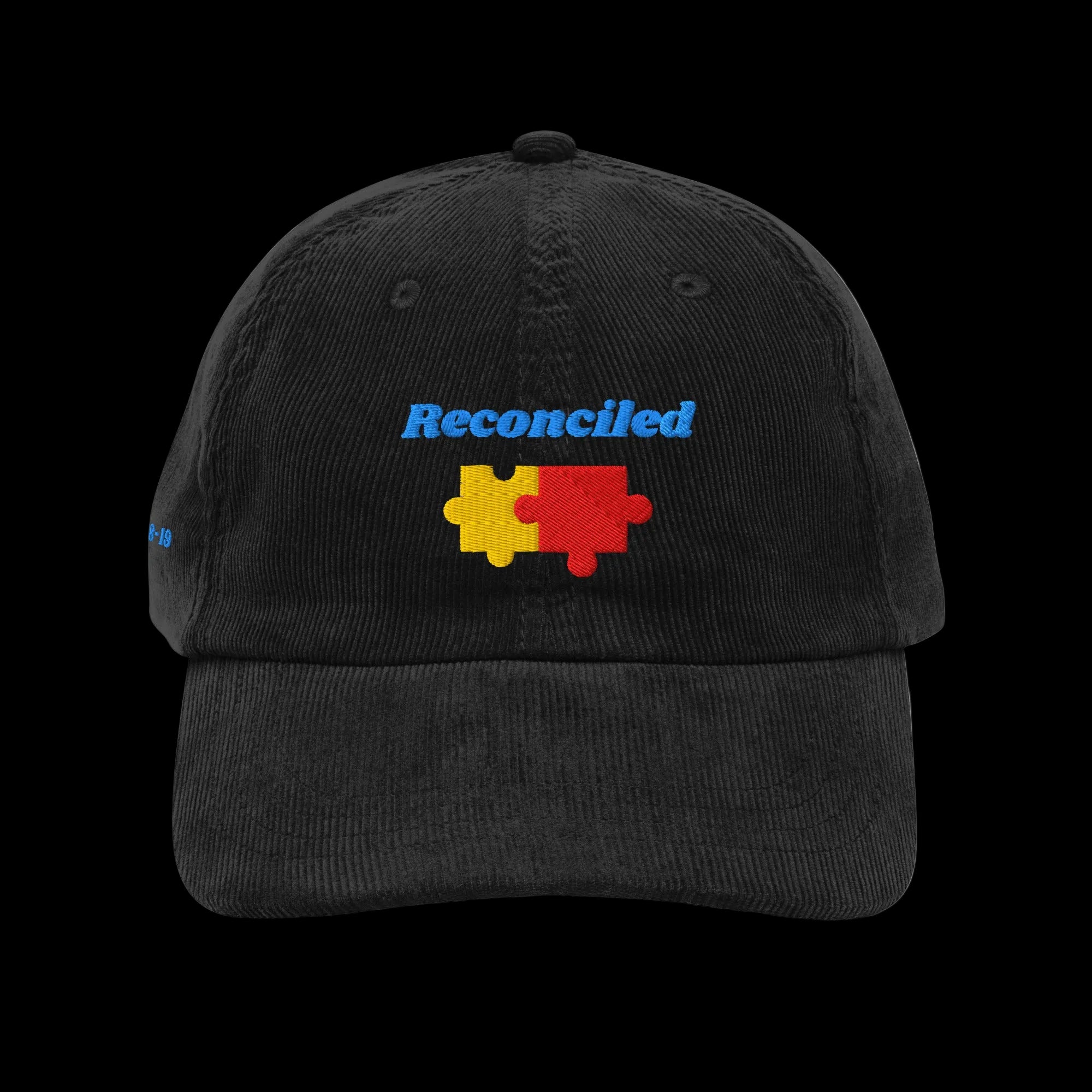 Reconciled Vintage corduroy cap - Black, front