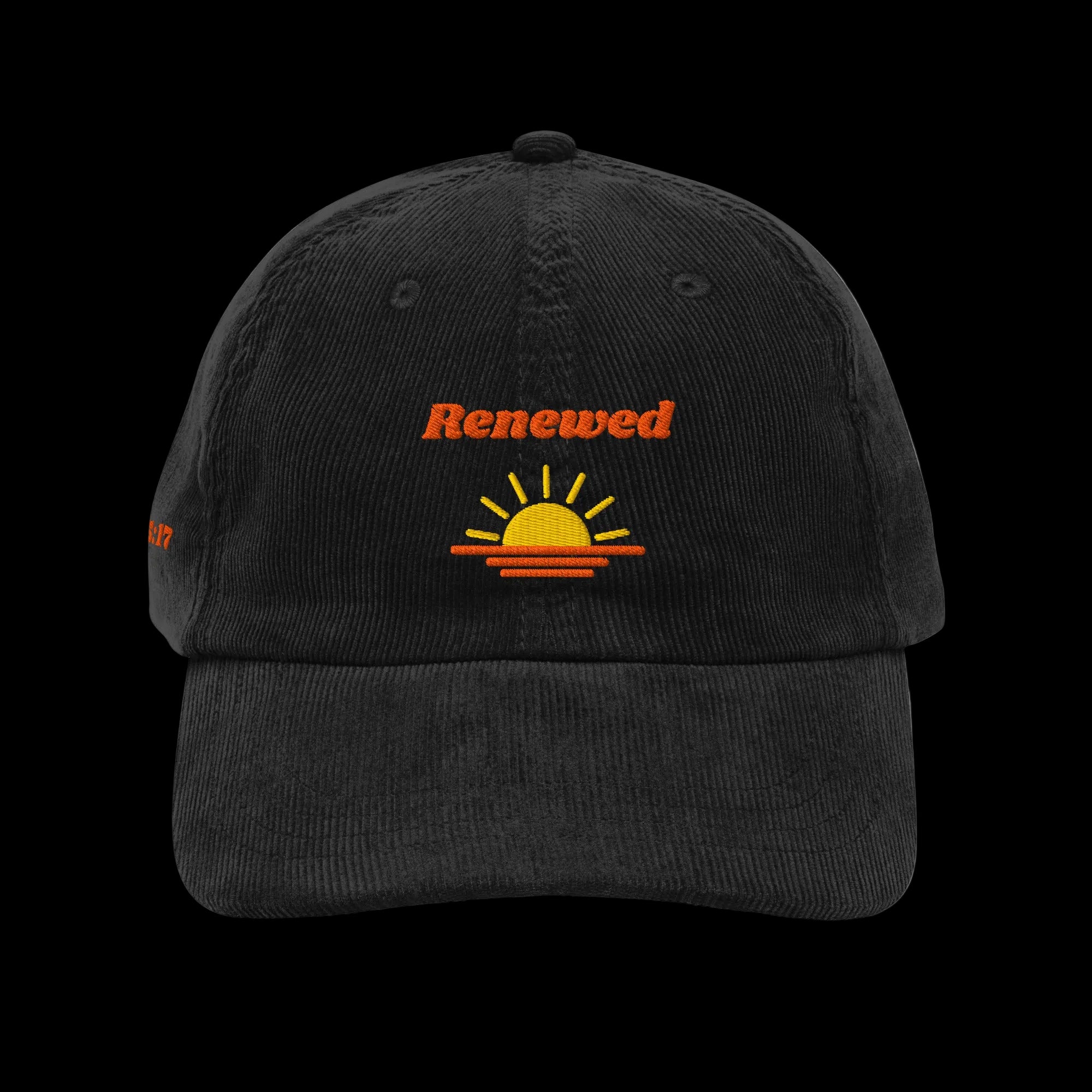 Renewed Vintage corduroy cap - Black, front
