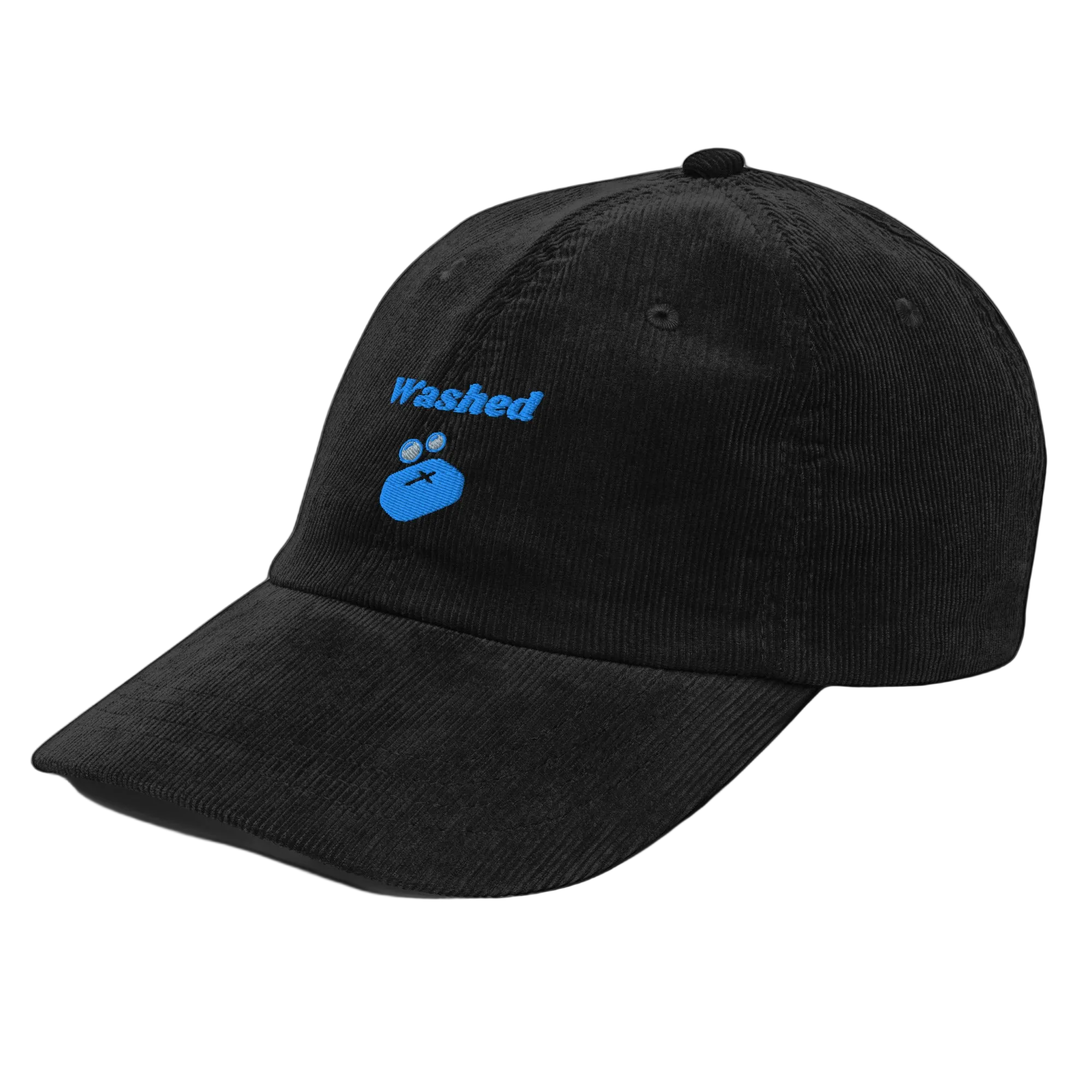 Washed Vintage corduroy cap - Black, left front