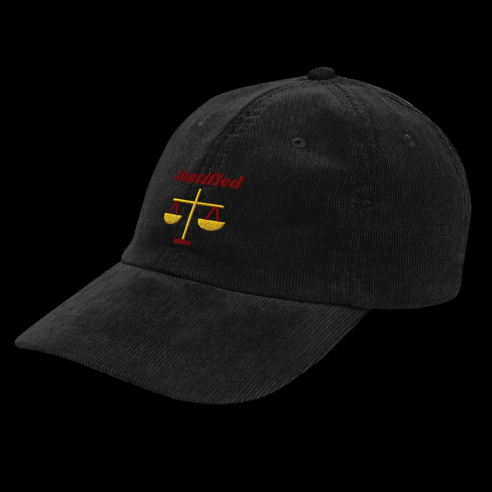 Justified Vintage corduroy cap - Black, left front
