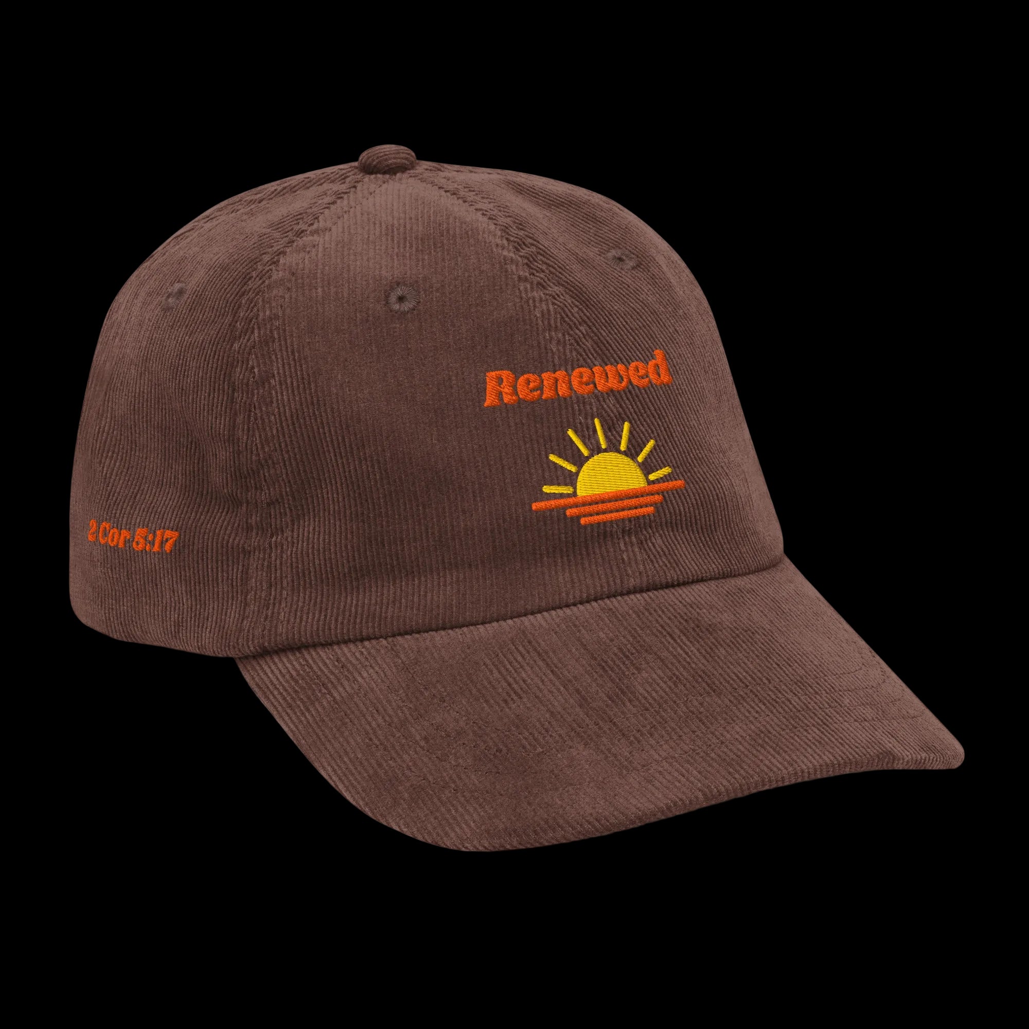 Renewed Vintage corduroy cap - Brown, right front