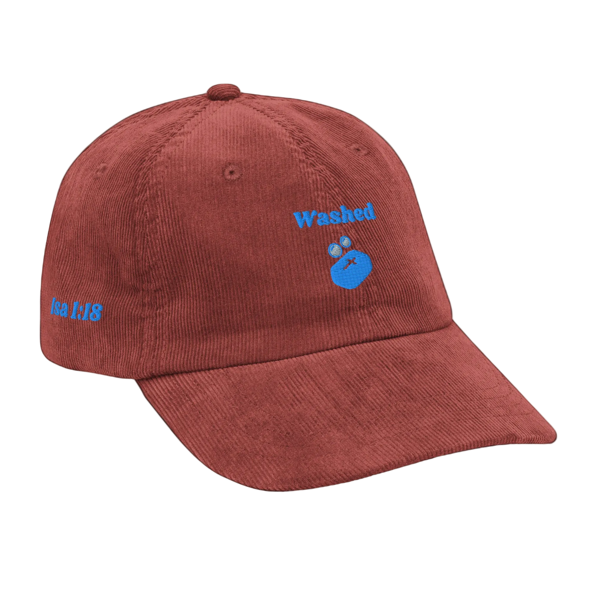 Washed Vintage corduroy cap - Burgundy, right front