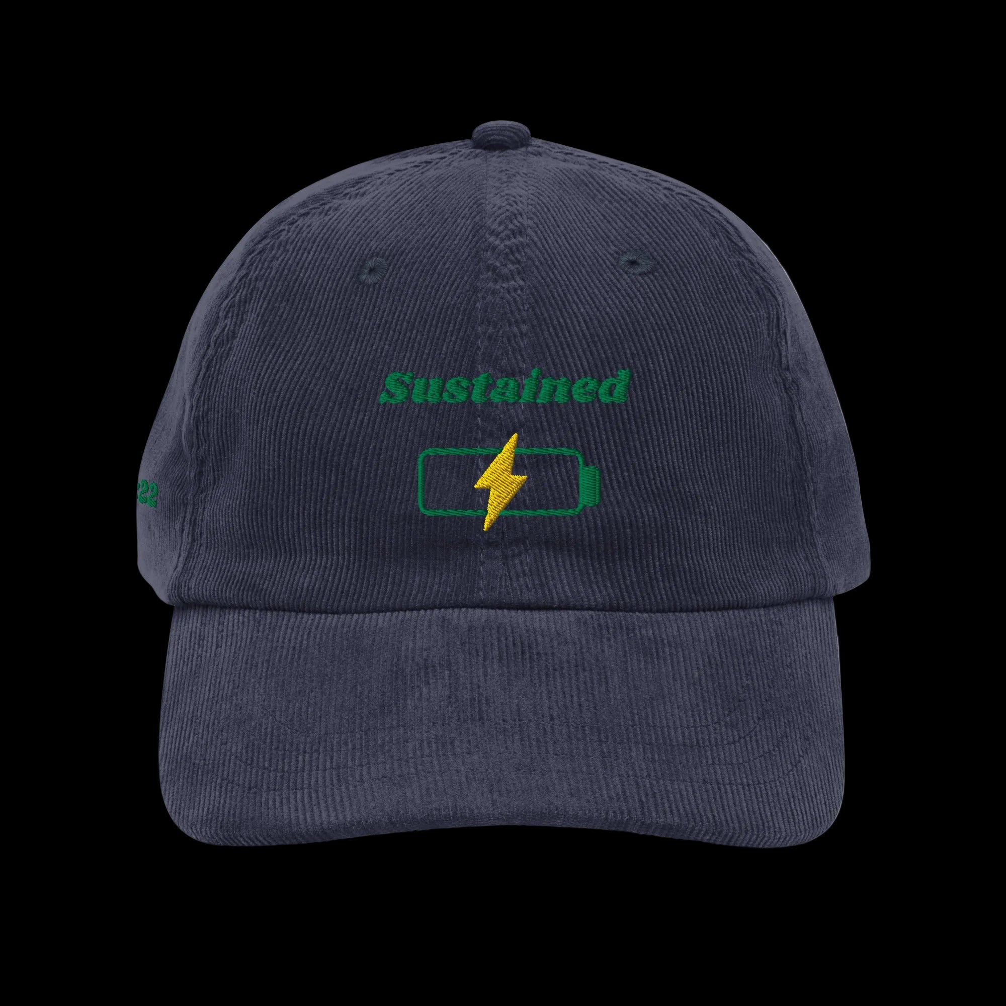 Sustained Vintage corduroy cap - Navy, front