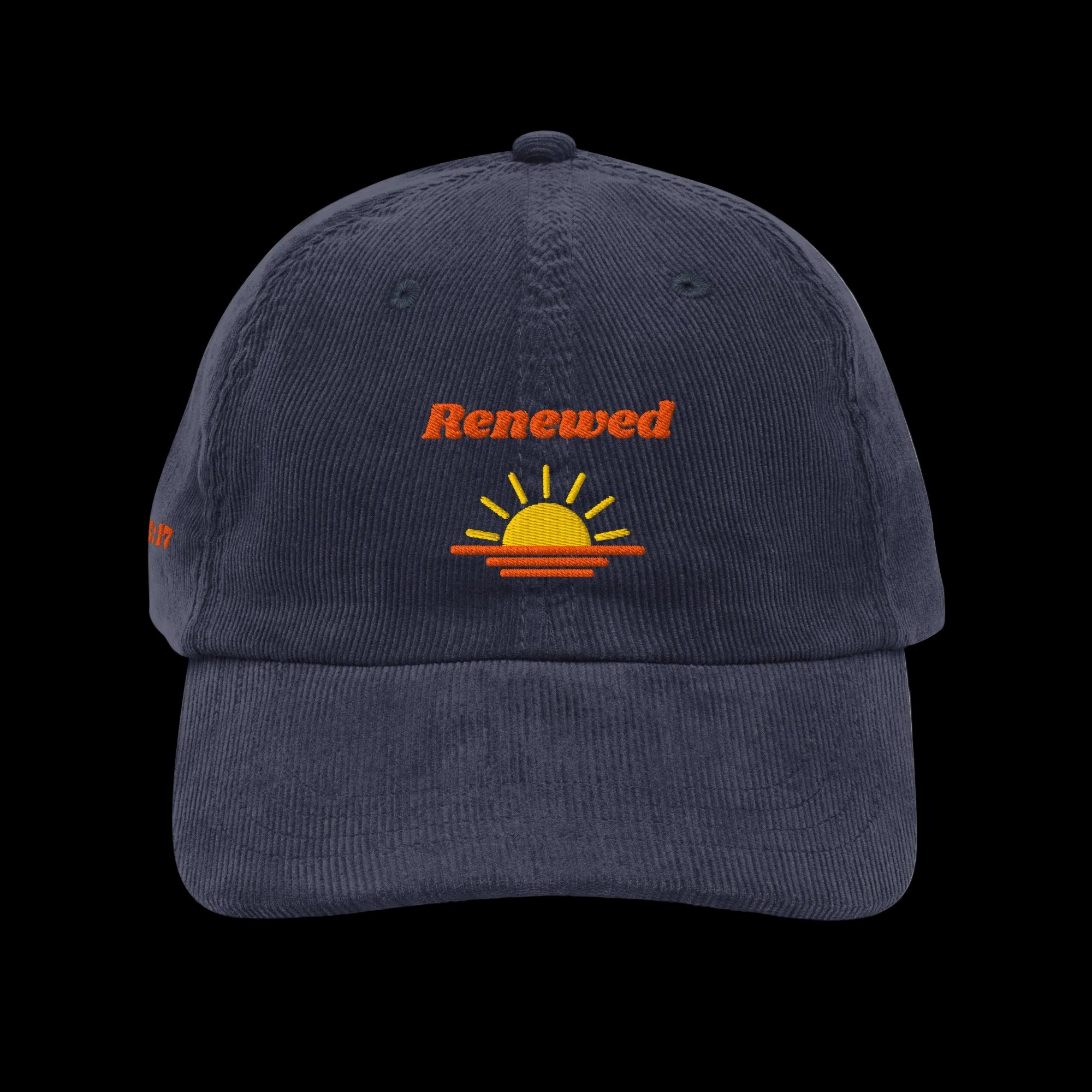 Renewed Vintage corduroy cap - Navy, front