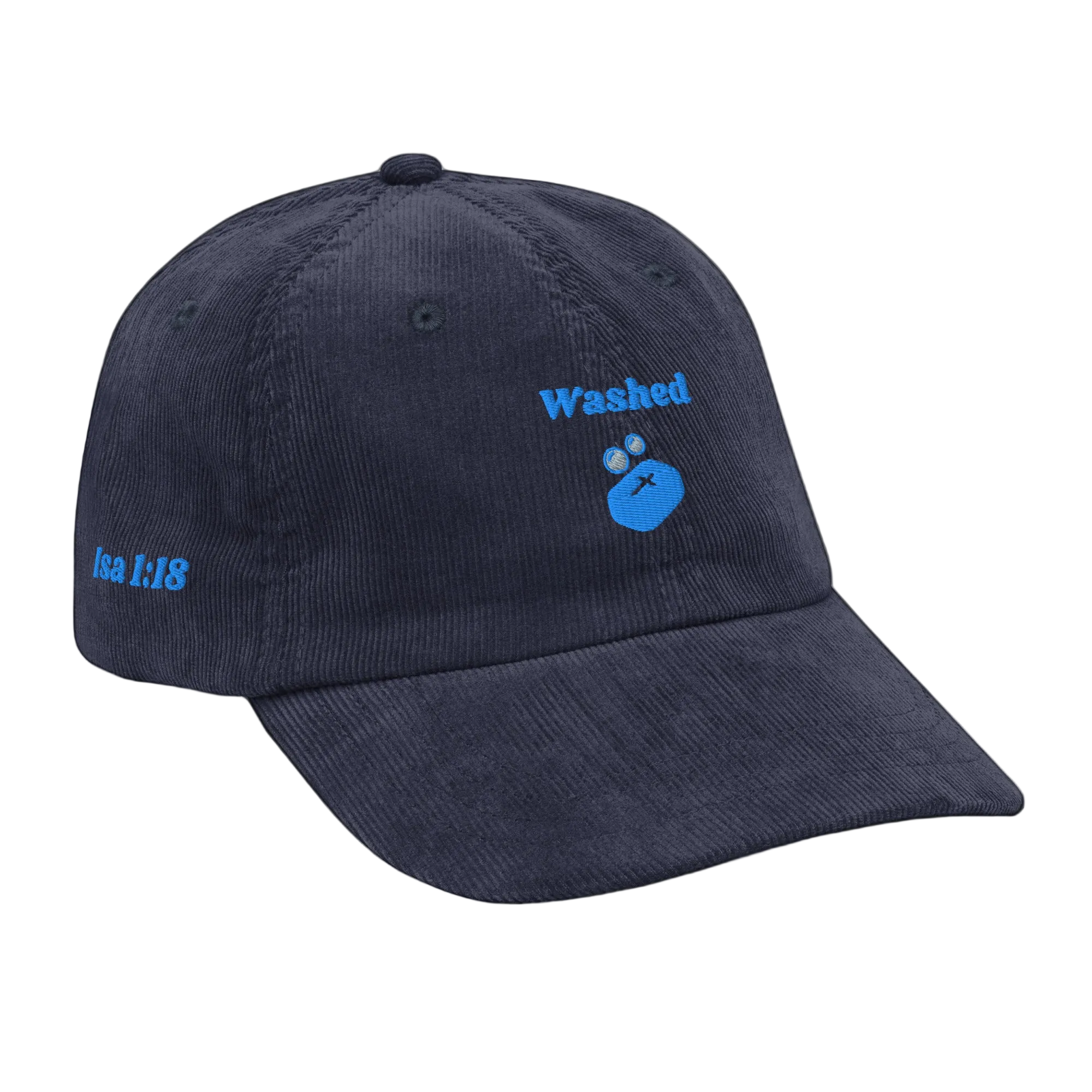 Washed Vintage corduroy cap - Navy, right front