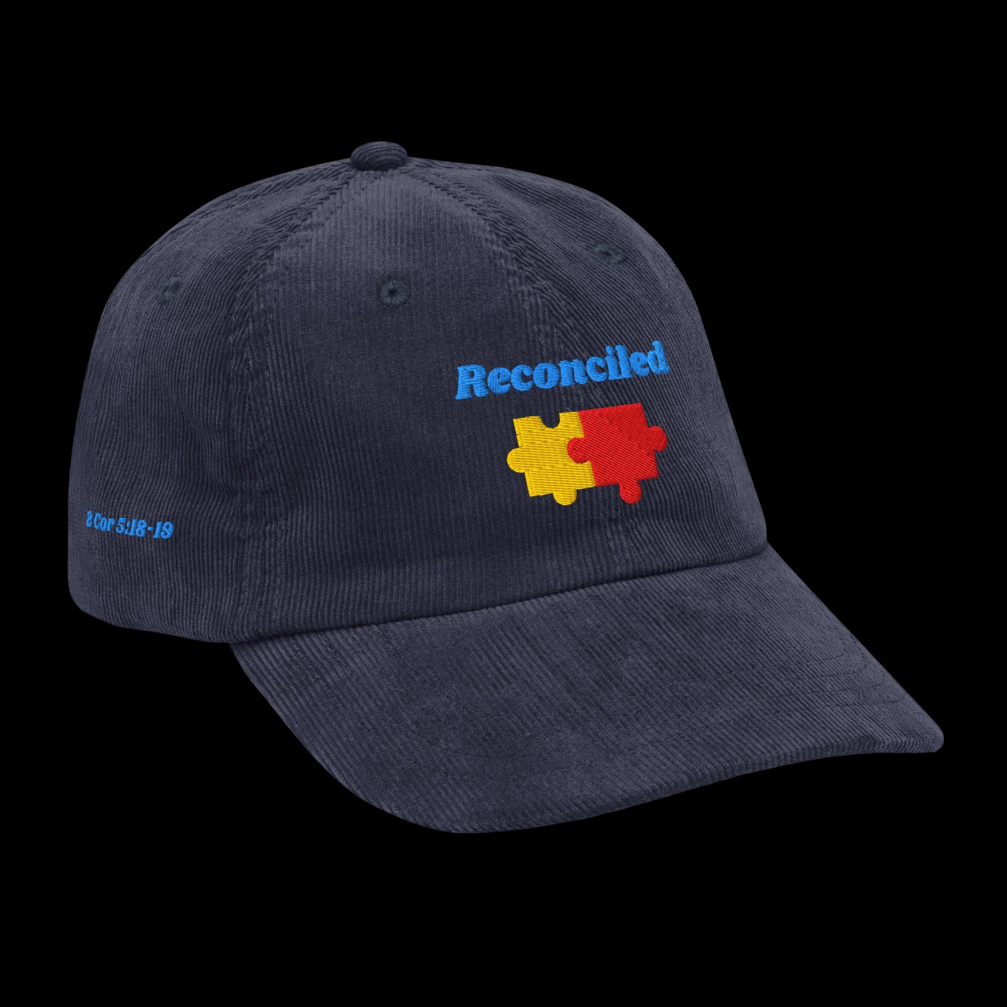 Reconciled Vintage corduroy cap - Navy, right front