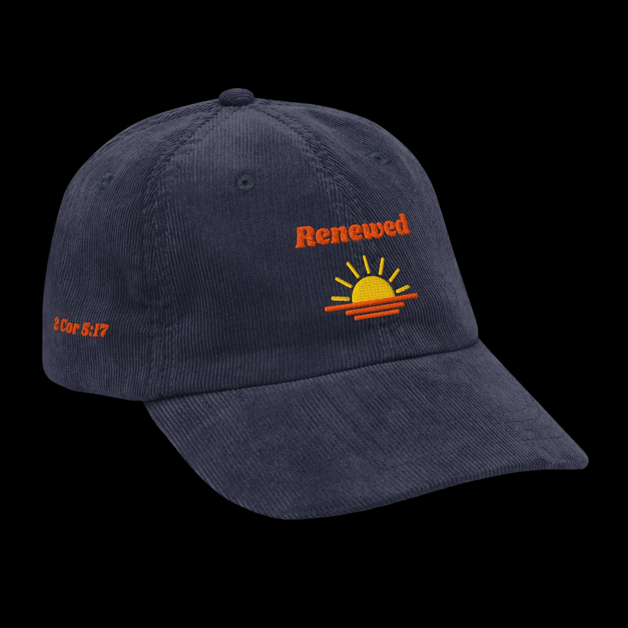 Renewed Vintage corduroy cap - Navy, right front