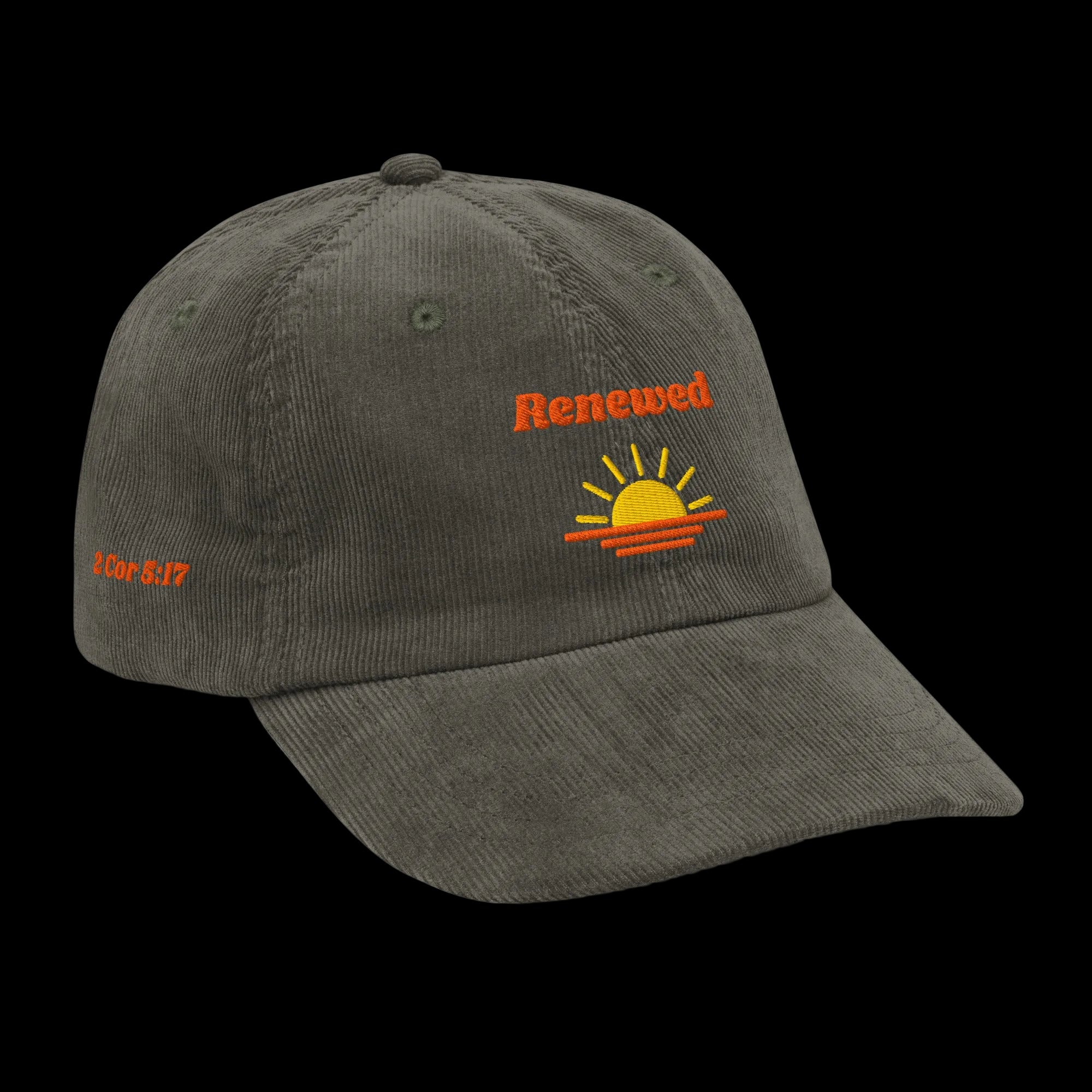 Renewed Vintage corduroy cap - Olive, right front